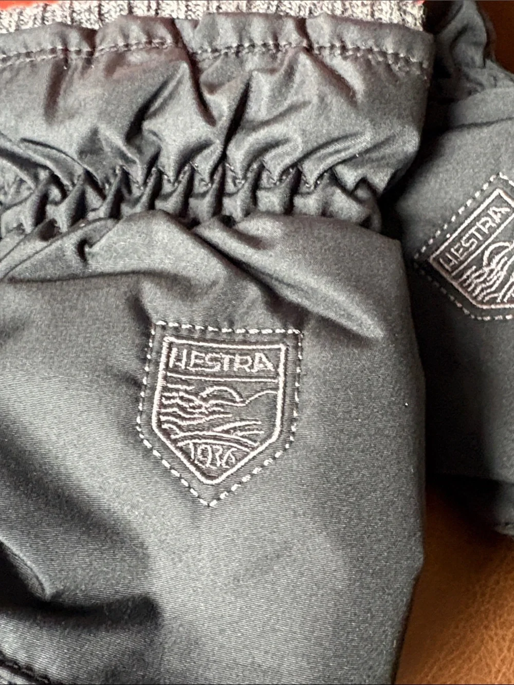 Hestra Kids' Black Mittens with Grey Trim 2-3YRS